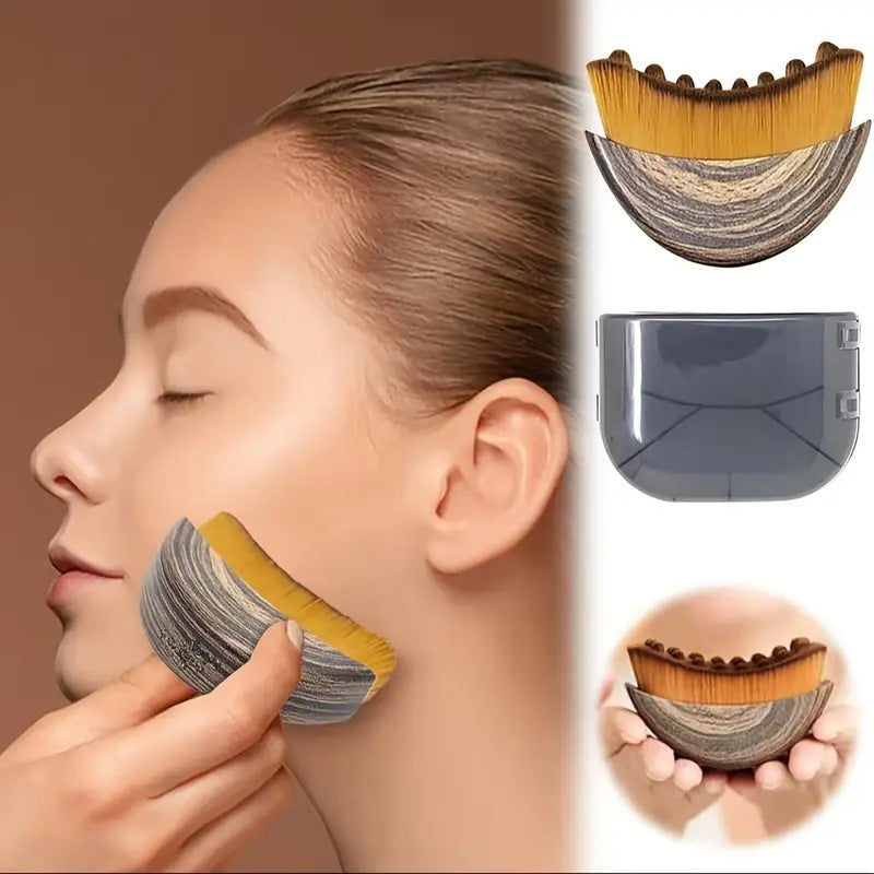 Lymphatic Contour Face Brush for Dry Brushing and Makeup Setting