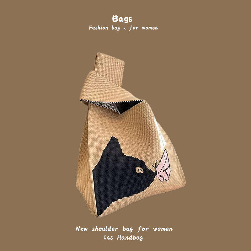 Women's Knitted Wool Bucket Bag