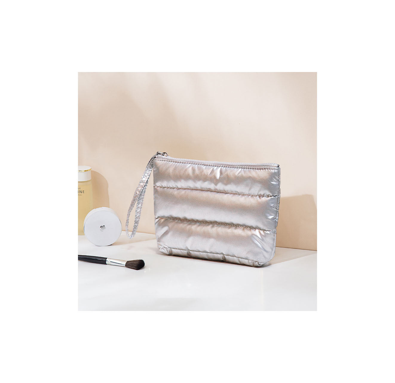 Quilted Waterproof Cosmetic Bag for Travel