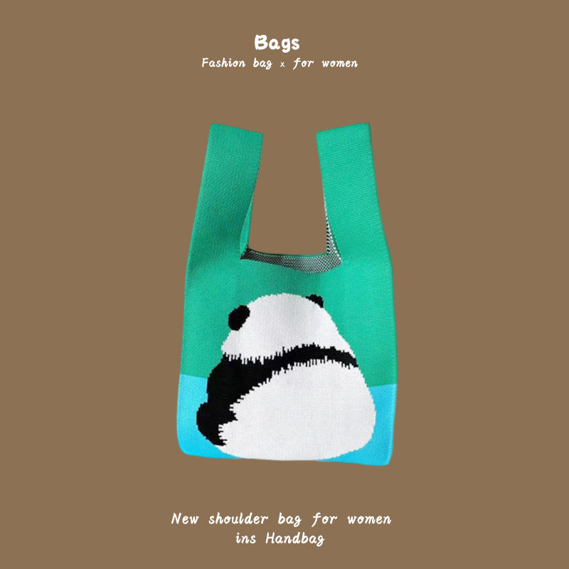 Women's Knitted Wool Bucket Bag