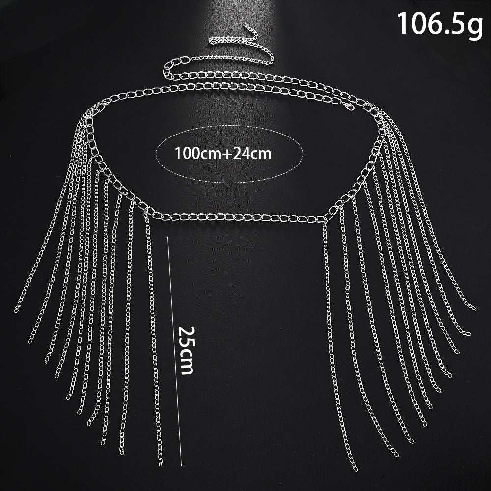 Europe And The United States New Metal Chain Waist Chain Women&#039;s High-grade Non-fading Cross-border Sexy Fashion Alloy Body Chain Pure Desire