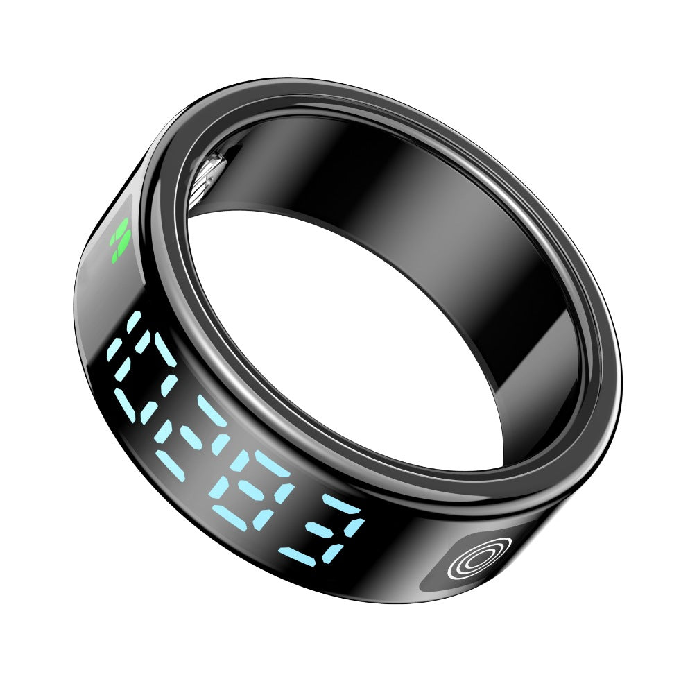SR08 Smart Ring With Display Touch Charging Stand Page Turning Photo Smart Ring Heart Rate Blood Oxygen Sleep