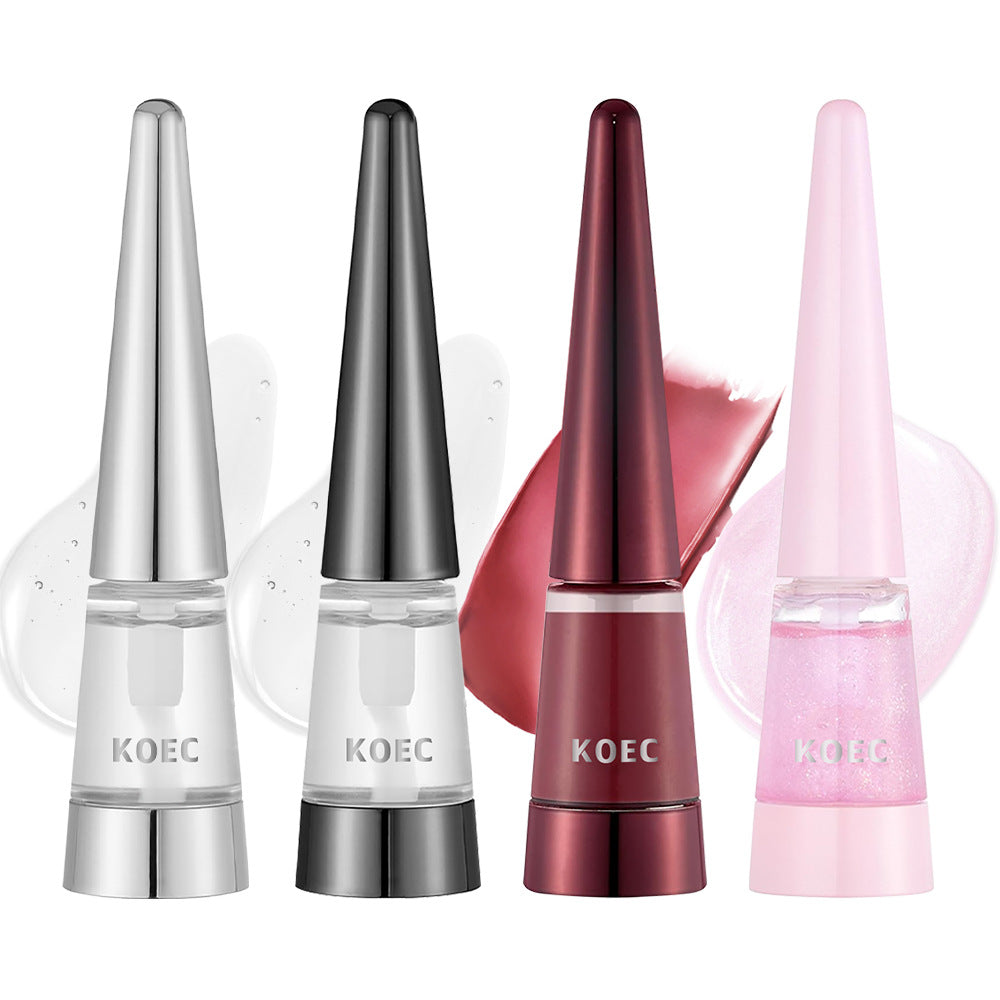 KOEC  Black Silver Transparent Lip Oil Moisturizing 4-color Lip Gloss Reedle Shot Lip Plumper Popular