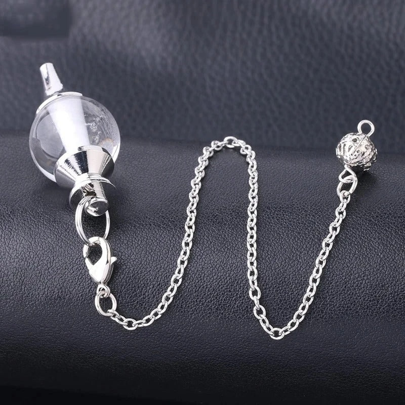 Financial Resources Rolling Round Ball Spirit Pendant Accessories Natural Crystal Semi-precious Stone Pendant Necklace