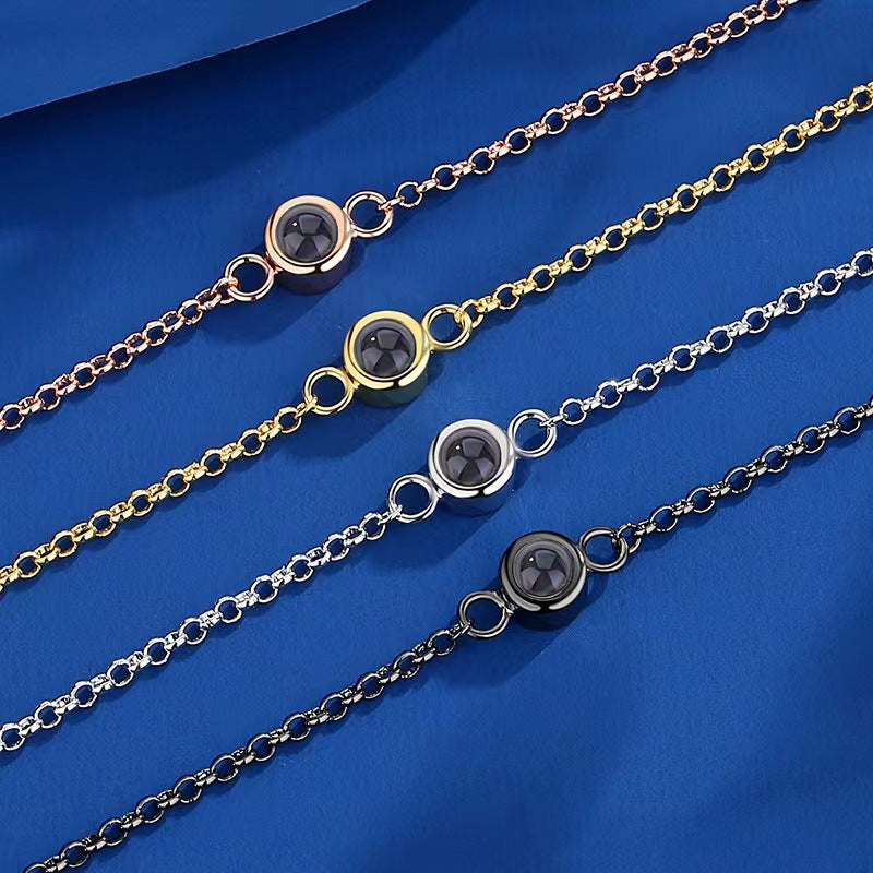 New Retractable Micro-carved Nano Projection Bracelet 100 Languages I Love You Simple