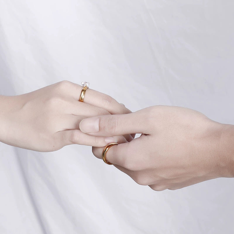 Four-pronged zircon rings