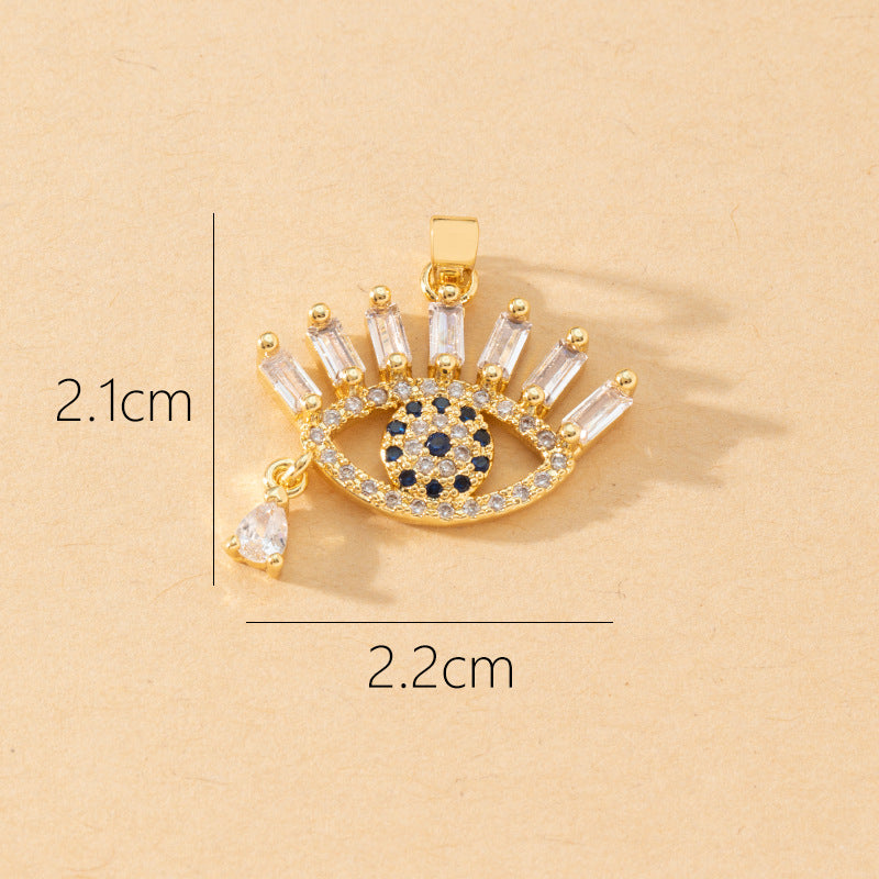 Devil's Eye Copper Pendant for DIY Jewelry