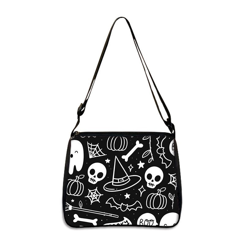 Polyester Gothic Print Underarm Handbag