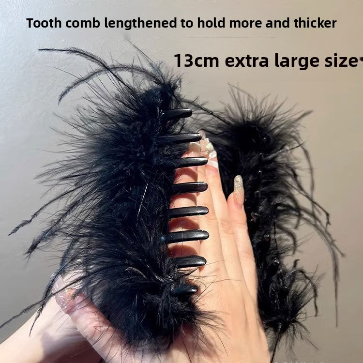 Elegant Ostrich Feather Hair Clip for Women