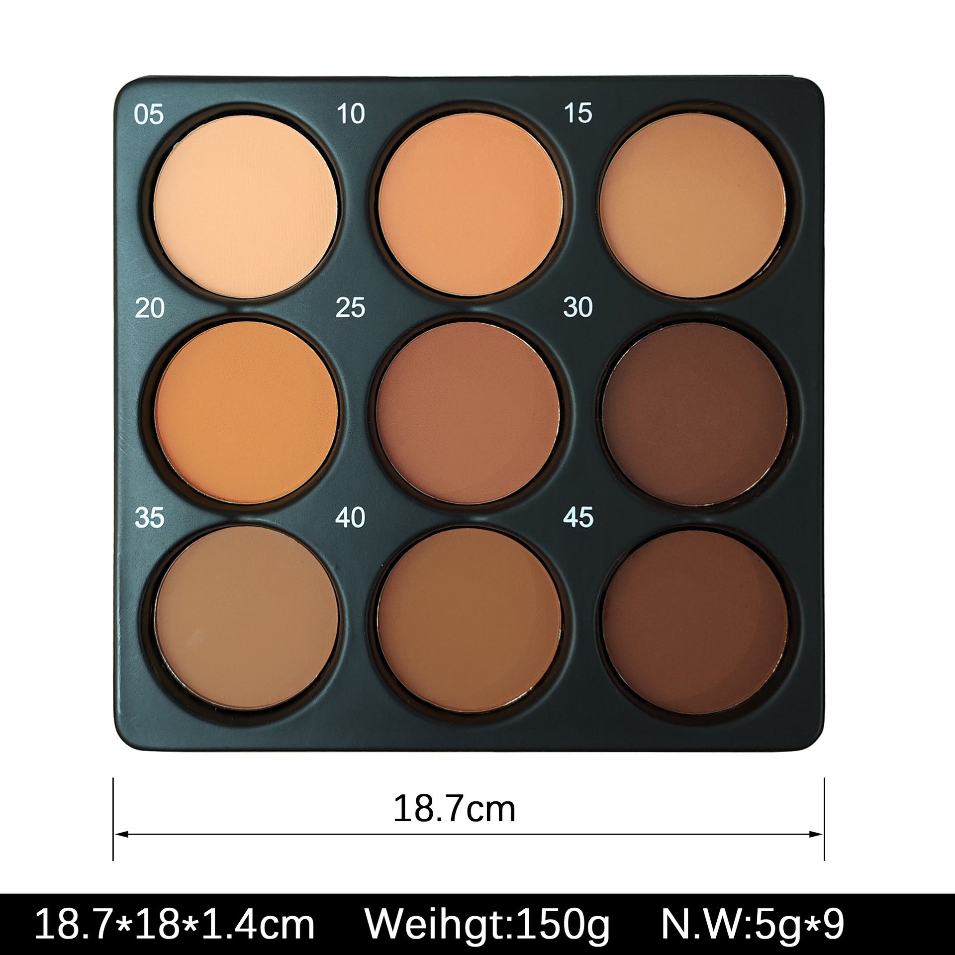 9-Color Matte Waterproof Makeup Powder Palette