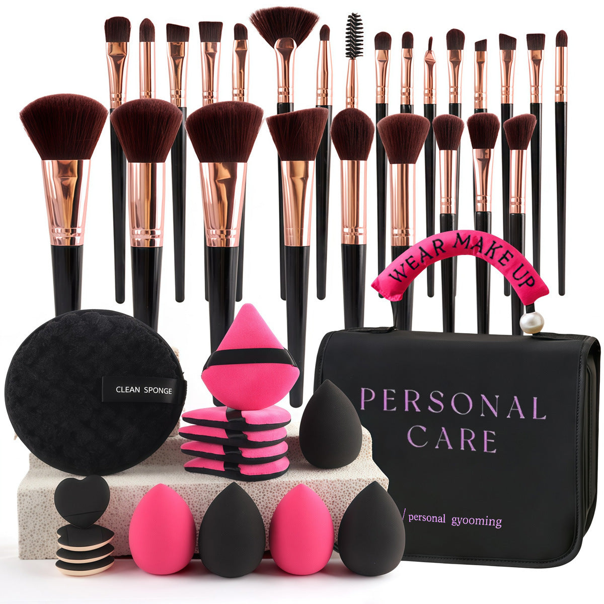 Makeup Brush Set with Toiletry Bag