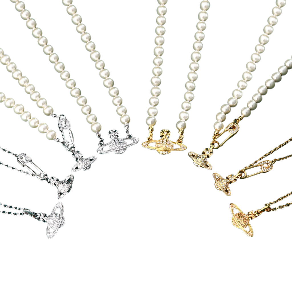 Saturn Pearl Pendant Necklace for Women