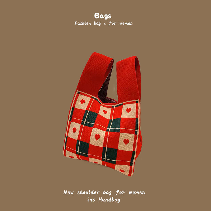 Women's Knitted Wool Bucket Bag