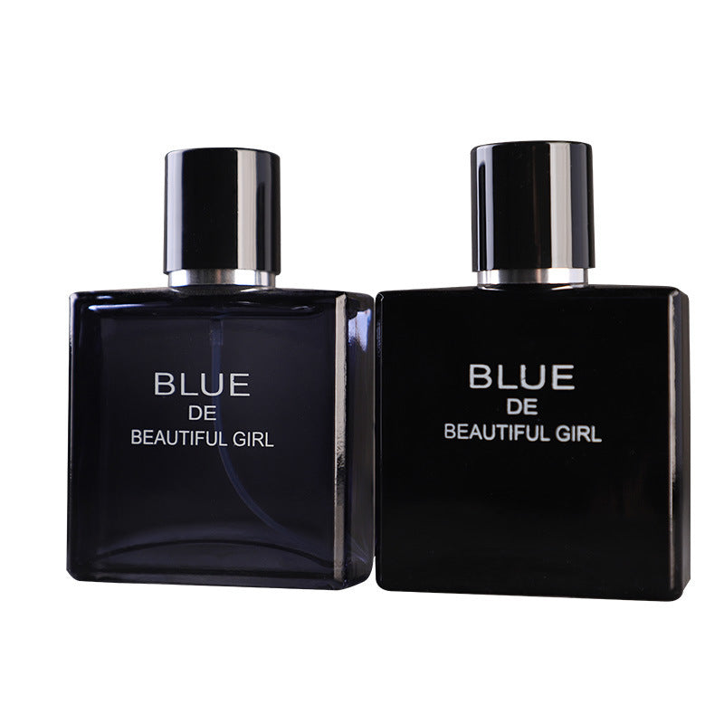 Beautiful girl blue perfume