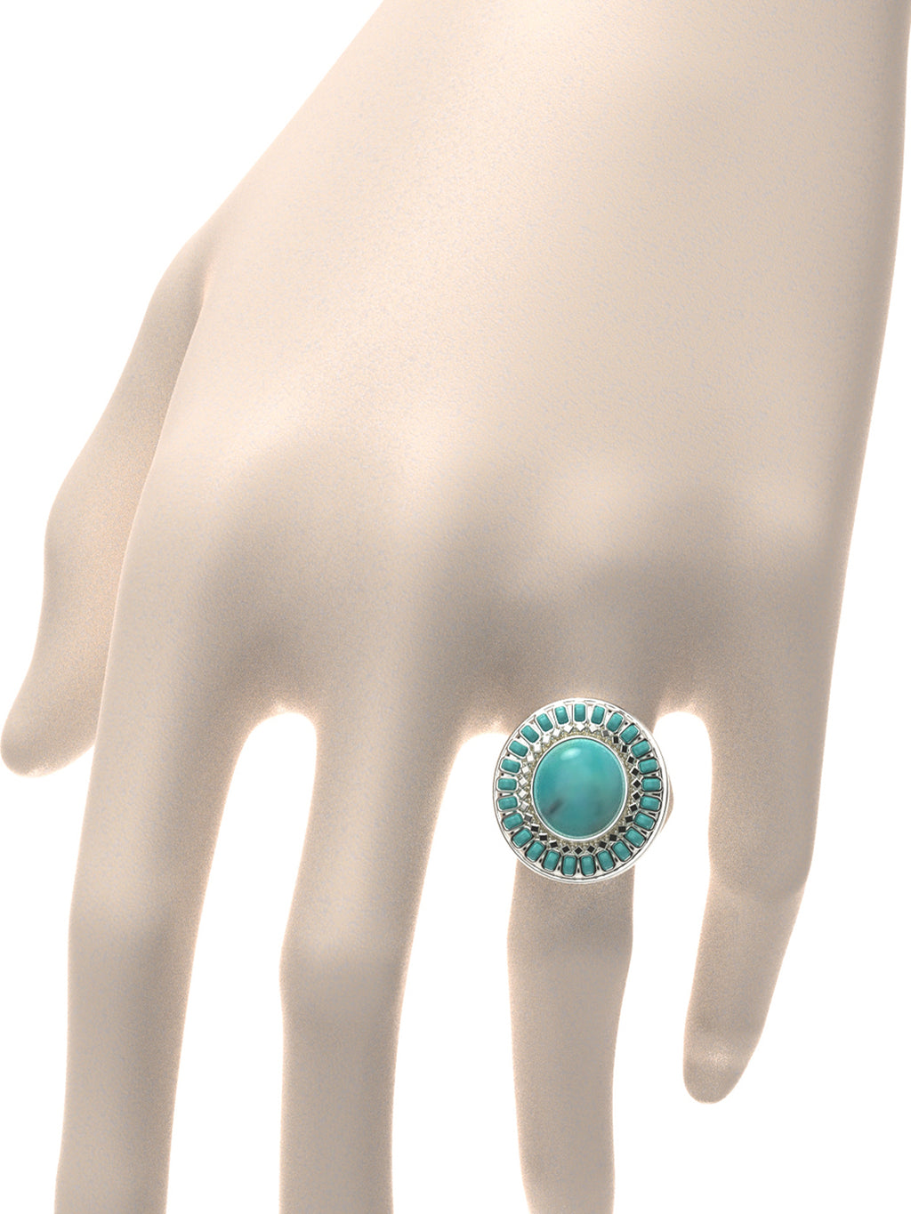 A high-end turquoise ring with a light luxury design sense for women