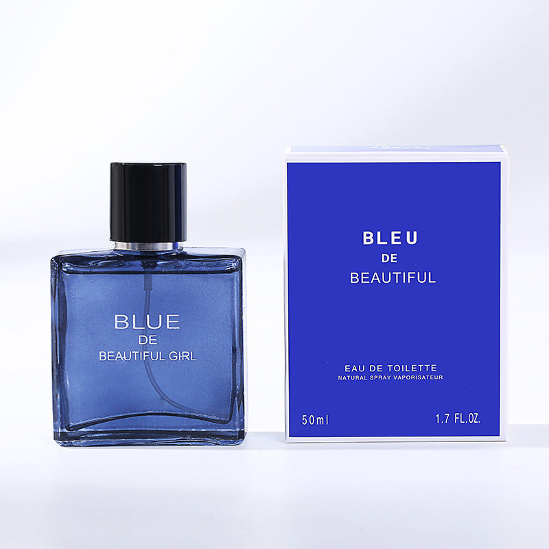 Beautiful girl blue perfume