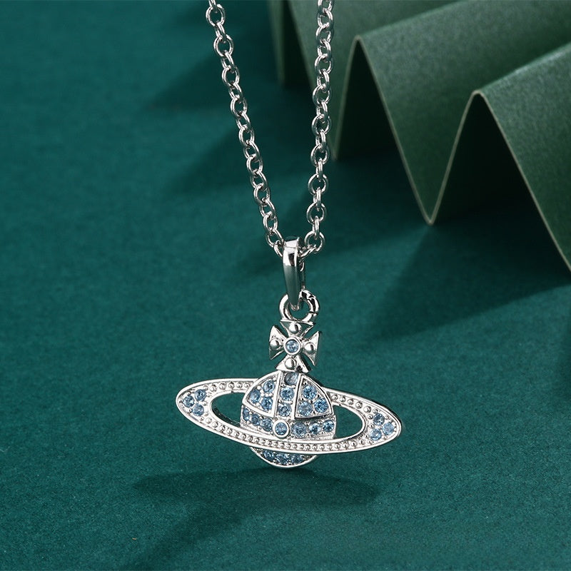 Saturn Pearl Pendant Necklace for Women