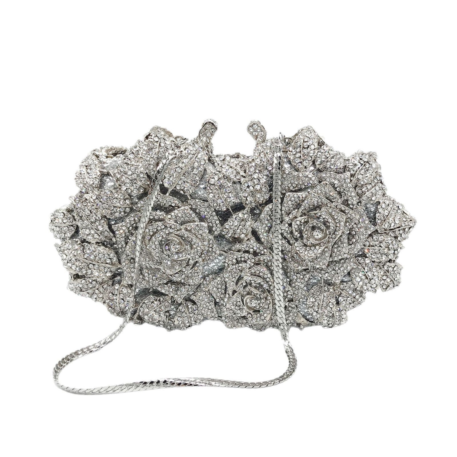 Cut Out Rose Flower Diamond Dinner Bag
