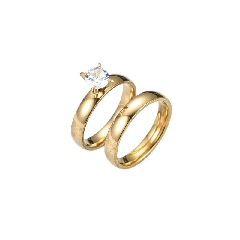 Four-pronged zircon rings