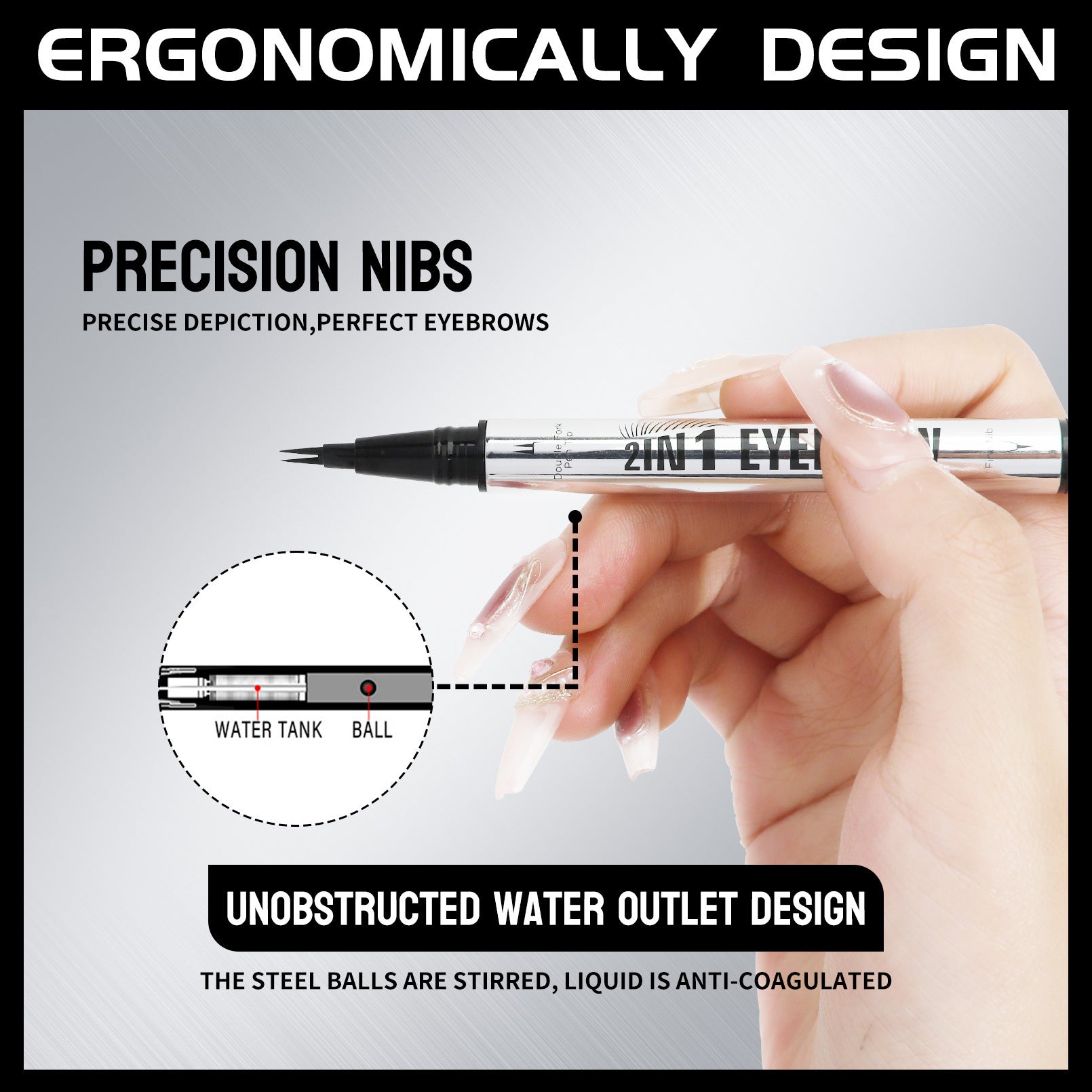 HelloKiss Dual-ended Waterproof Eyebrow Pencil