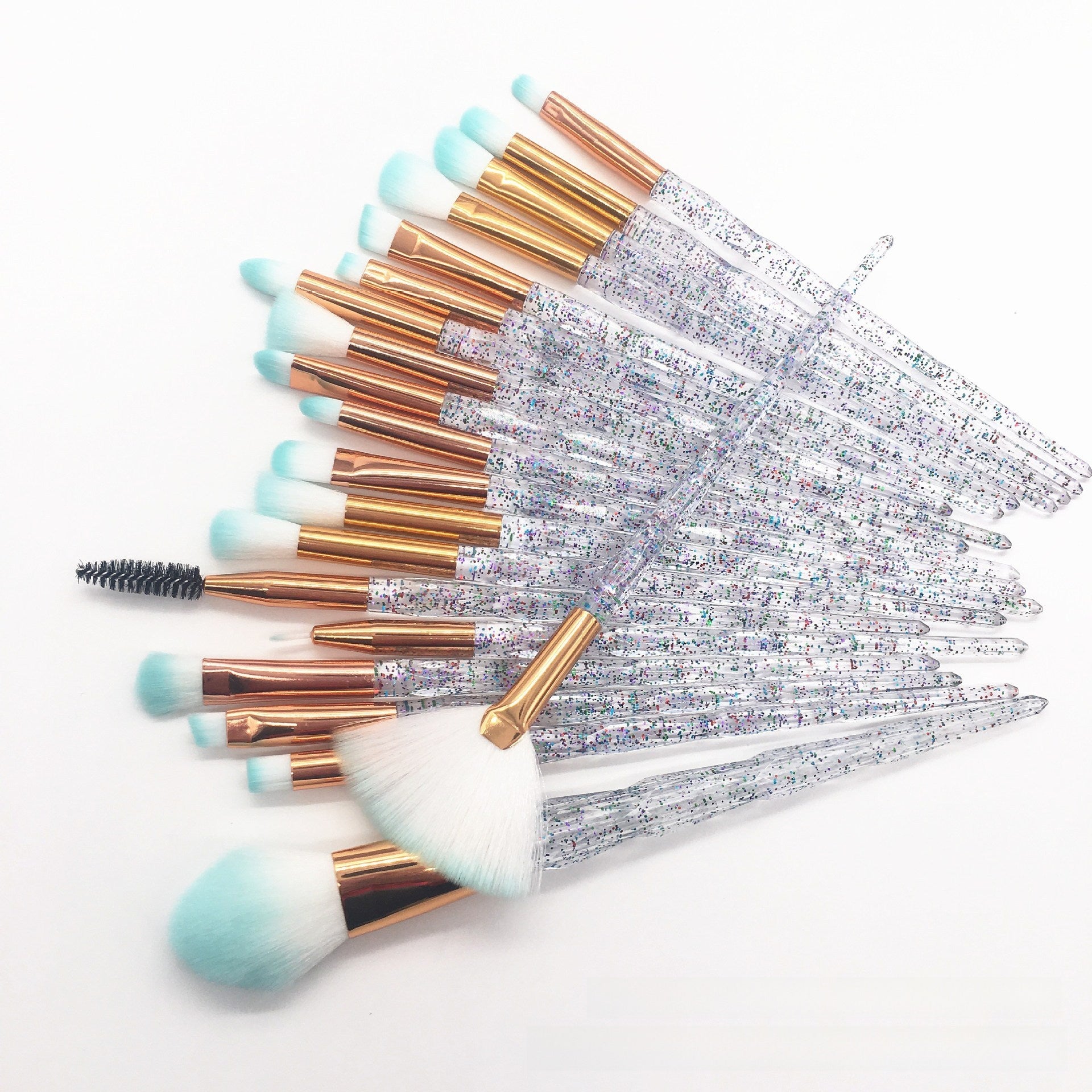 Diamond handle soft makeup brush set