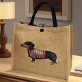 Daxs Hound Print Linen Handbag
