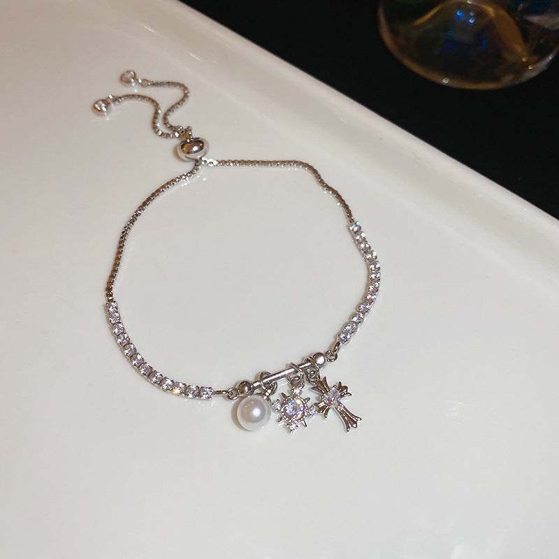 Light Luxury Zircon Imitation Pearl Hand Jewelry