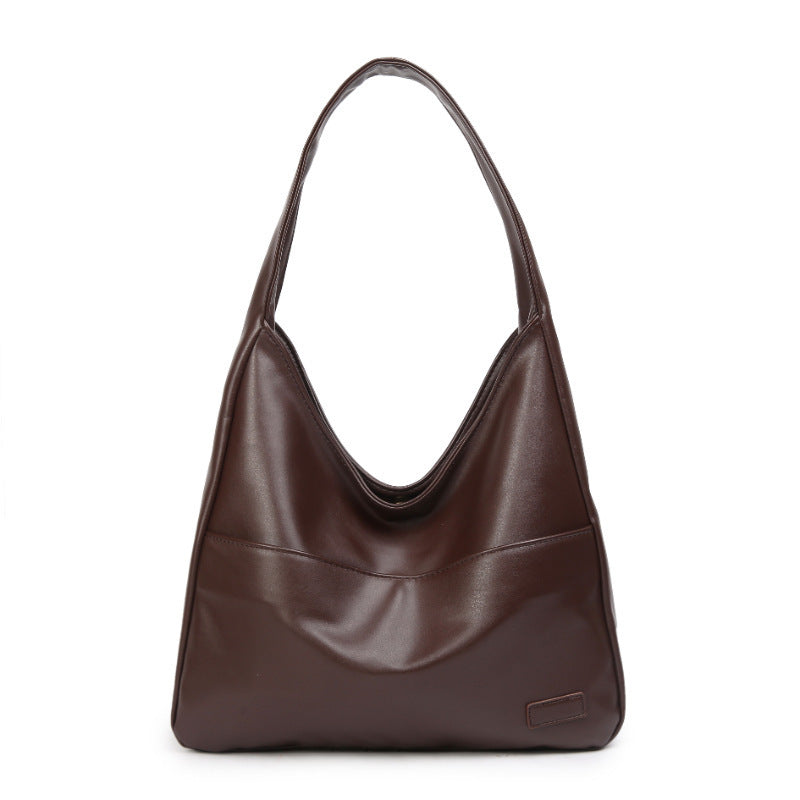 Retro Large Capacity PU Shoulder Tote Bag