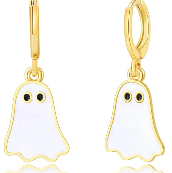 Amazon Cross-border European and American Halloween Walking Ghost Golden Ghost Cute Funny Naughty Earrings for Women