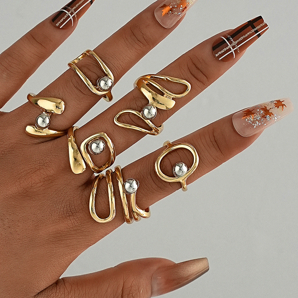 Stackable Gemstone Pearl Open Wide Rings for Women