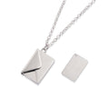 Engraved Love Letter Envelope Necklace Stainless Steel Couple Pendant