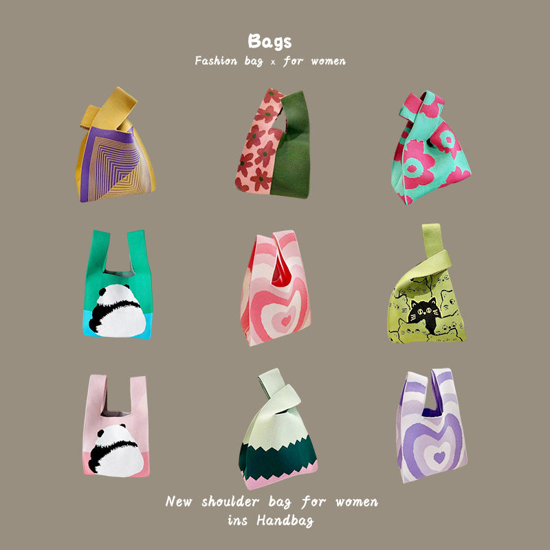 Women's Knitted Wool Bucket Bag