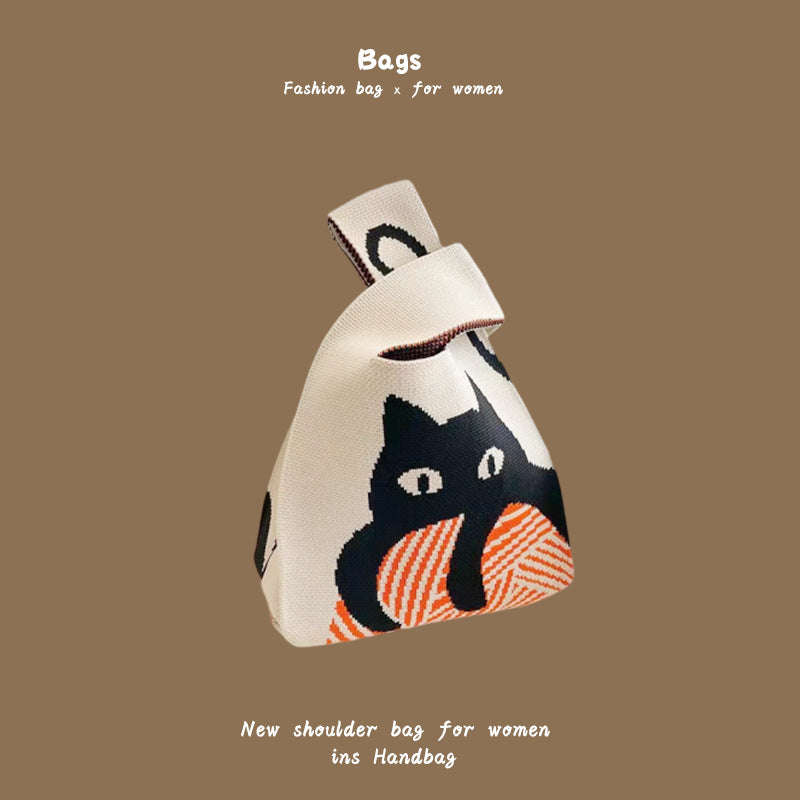 Women's Knitted Wool Bucket Bag